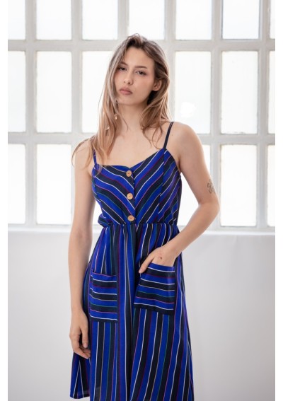 ROBE À RAYURES PARALLÈLES M