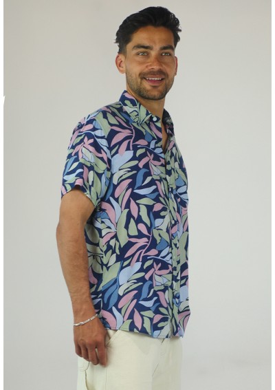 H CAMISA HOJAS PASTEL PW