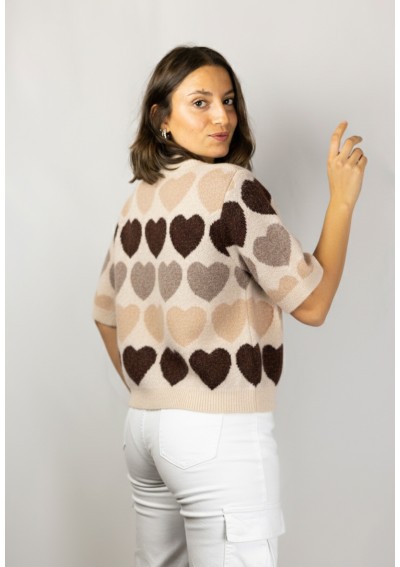 M JERSEY BEIGE et CŒURS (G)